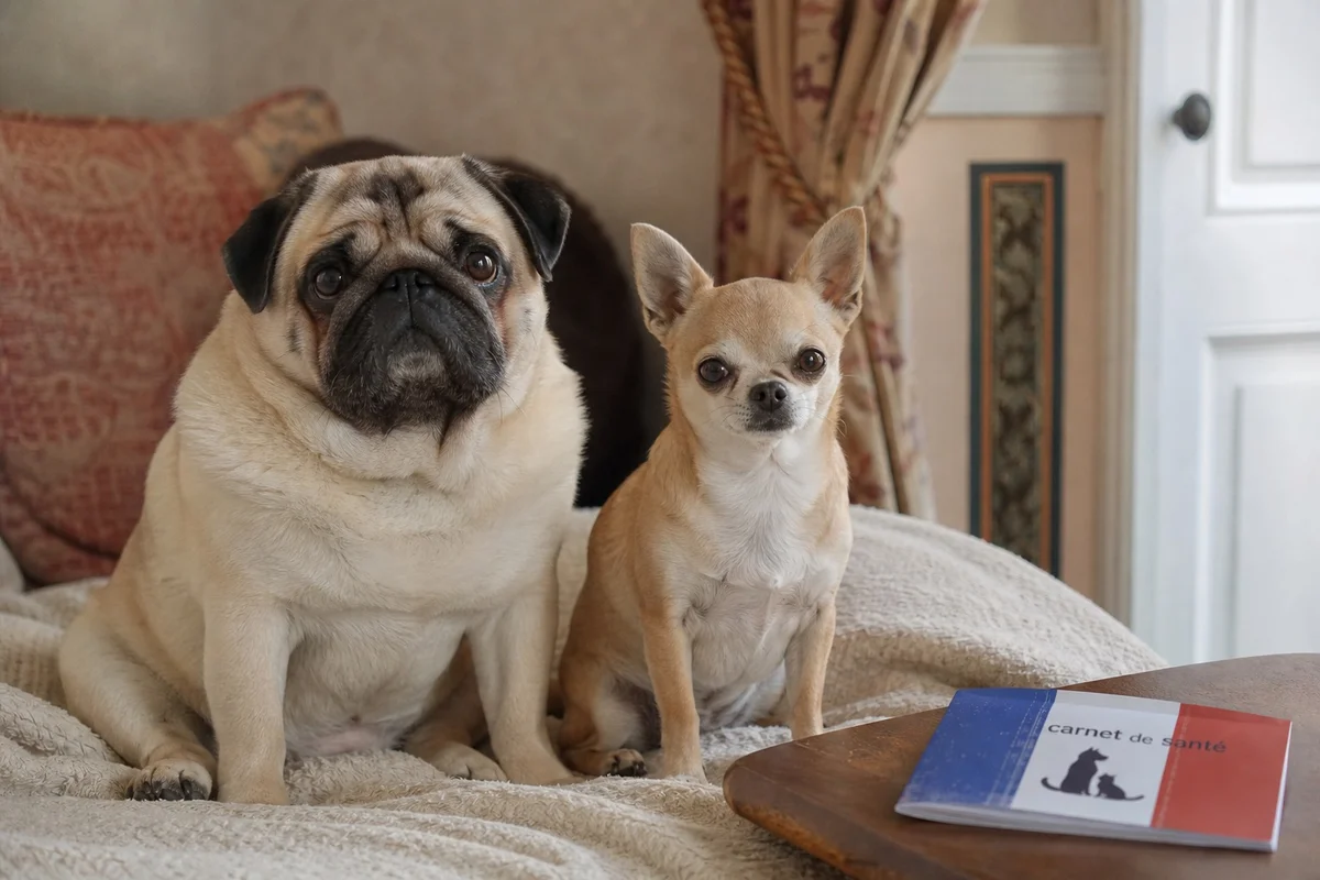 Carlin et chihuahua côte à côte illustrant les races de chiens les plus fragiles de petit gabarit